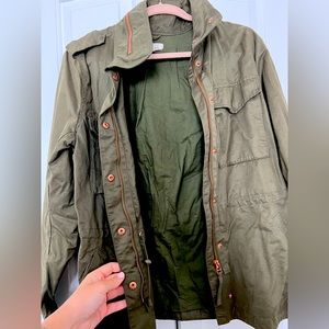 H&M green army jacket coat